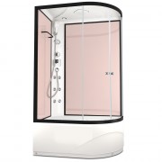 Душевая кабина Domani-Spa Delight 128 high L розовые стенки/прозрачное стекло с электрикой и гидромассажем DS01D128LHPcCl10