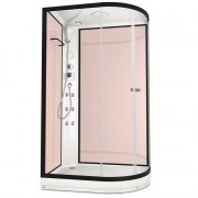 Душевая кабина Domani-Spa Delight 128 L розовые стенки/прозрачное стекло с электрикой и гидромассажем DS01D128LLPcCl10